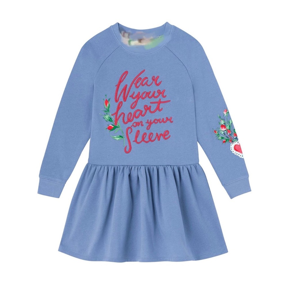 NWOT Heart On Sleeve Fun Heart Sweatshirt Dress